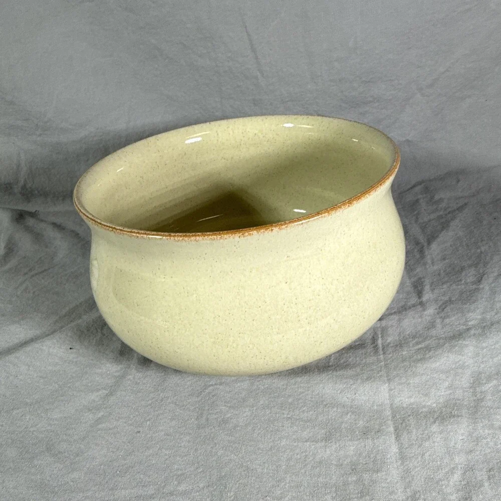 Denby Daybreak Beige Floral Stoneware Bowl 7” England Microwave Dishwasher Safe